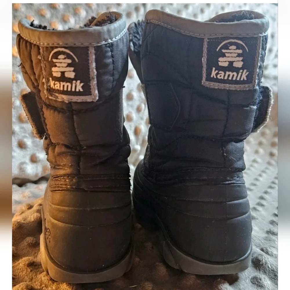 Kamik‎ Kids Toddler Black Waterproof Lined Snow Boots Size 6